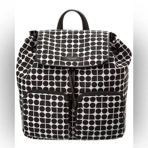 NEW Kate Spade Black and White Jacquard Fabric Backpack main image 4